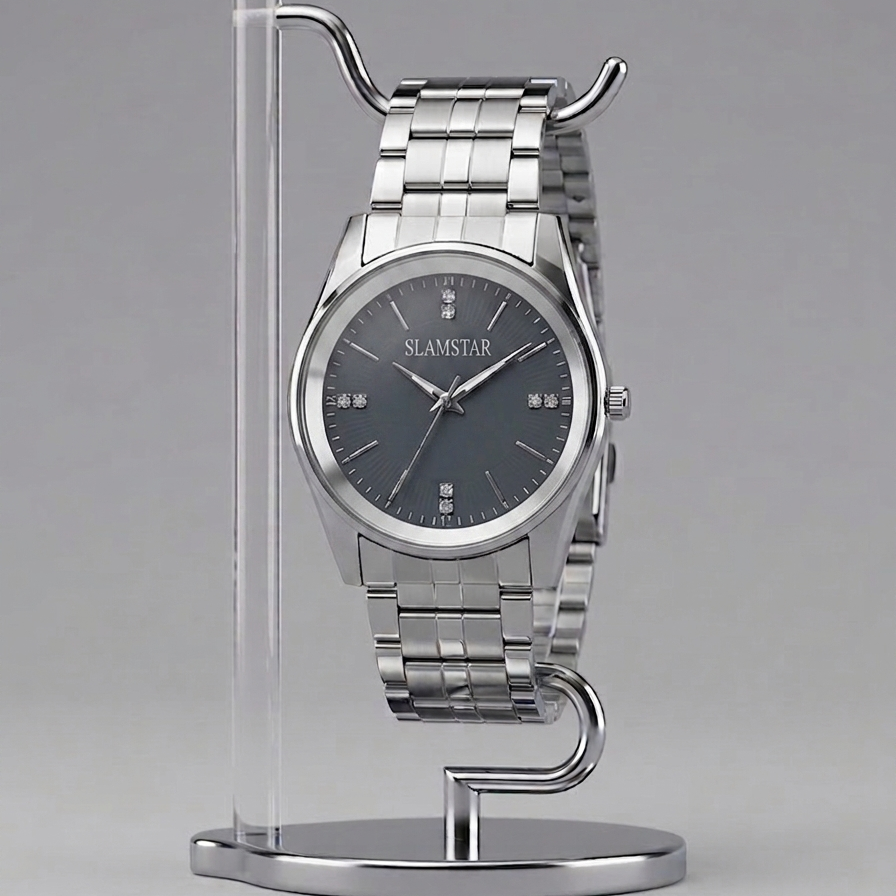 AA1 SLAMSTAR SILVER QUARTZ WATCH | 1 YEAR WARRANTY