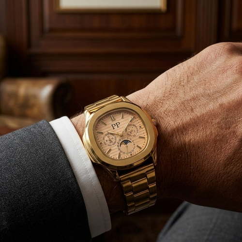 PP Golden Stainless Steel Chain Luxury Watch |  Quartz Movement | Waterproof