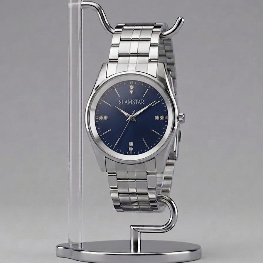 AA1 SLAMSTAR SILVER QUARTZ WATCH | 1 YEAR WARRANTY