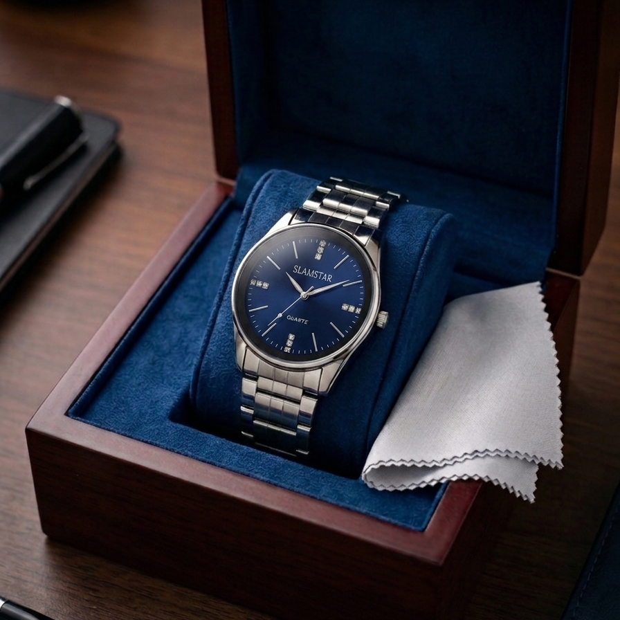 AA1 SLAMSTAR SILVER QUARTZ WATCH | 1 YEAR WARRANTY