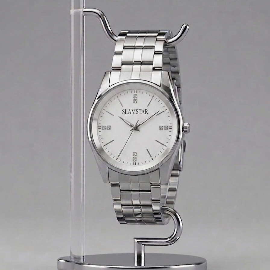 AA1 SLAMSTAR SILVER QUARTZ WATCH | 1 YEAR WARRANTY