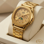 PP Golden Stainless Steel Chain Luxury Watch |  Quartz Movement | Waterproof